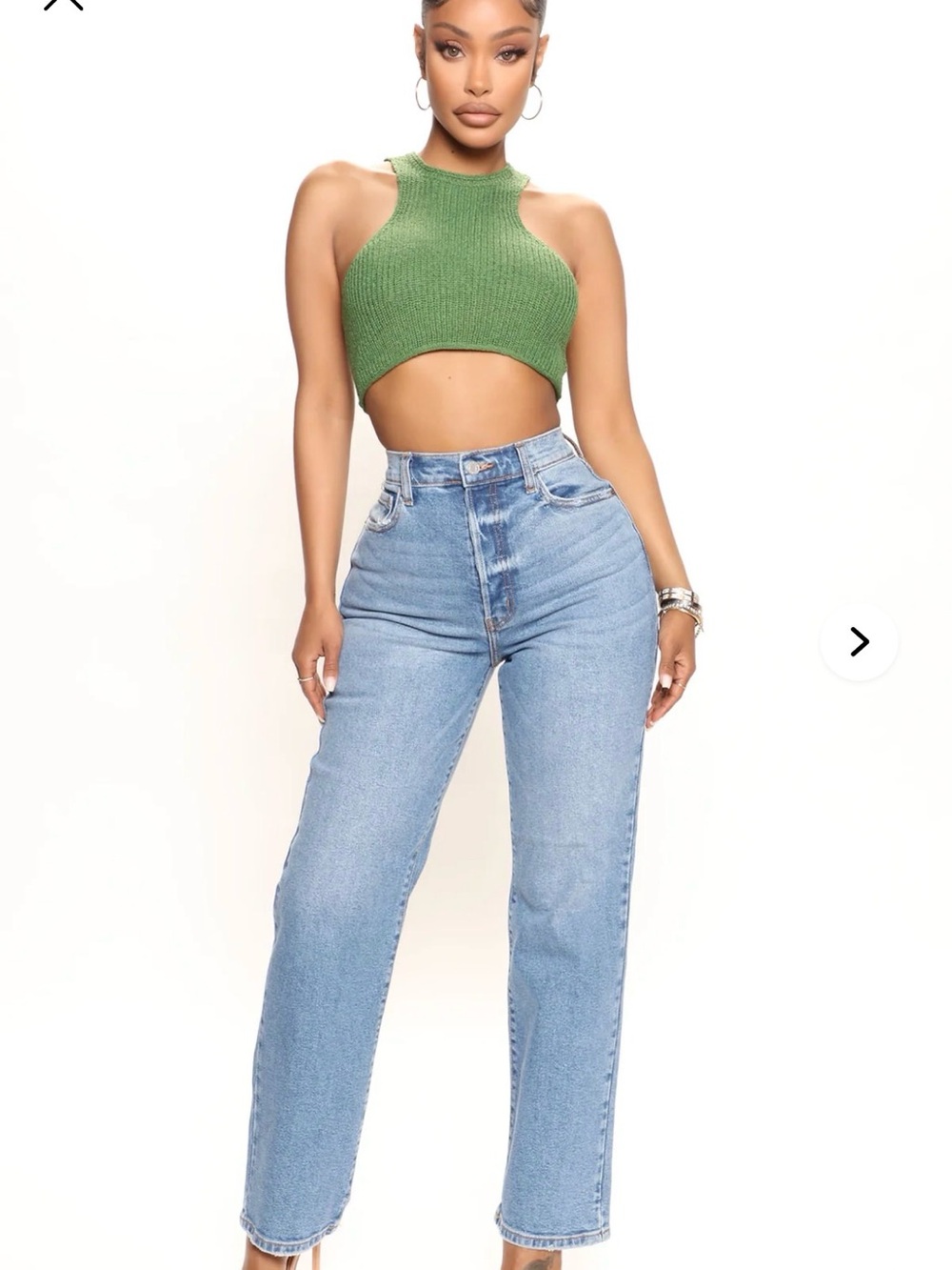 Fashion Nova Women's High-Rise Straight Leg Jeans - Light Blue Wash